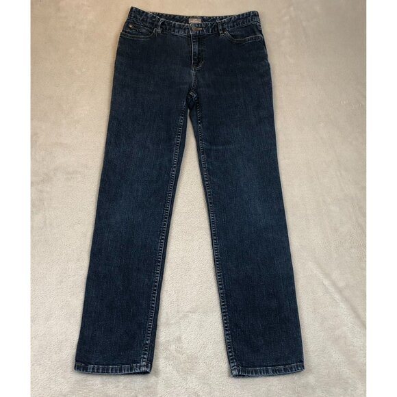 J. Jill Women's  Jeans Size 8 Authentic Fit Below Waist Straight Blue Denim Stre - Picture 7 of 8
